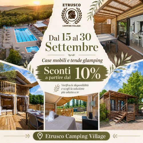 Offre Spéciale Septembre à l’Etrusco - Offre Etrusco Camping Village Toscane