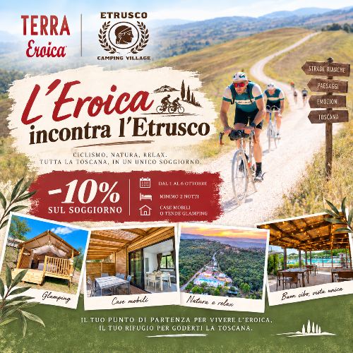 L’Eroica rencontre l’Etrusco - Offre Etrusco Camping Village Toscane